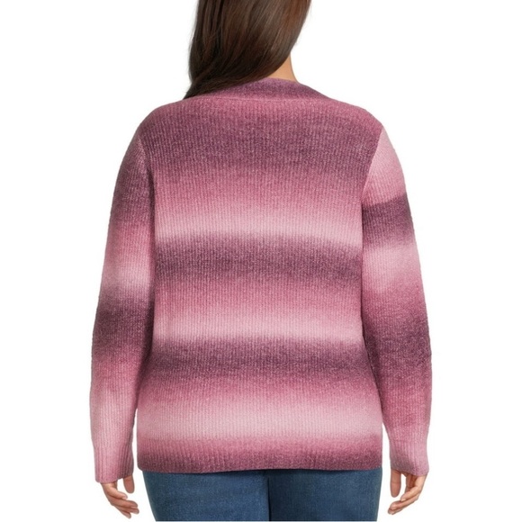 Terra & Sky Pink Ombre Textured Pullover Sweater Size 2X - Picture 8 of 13